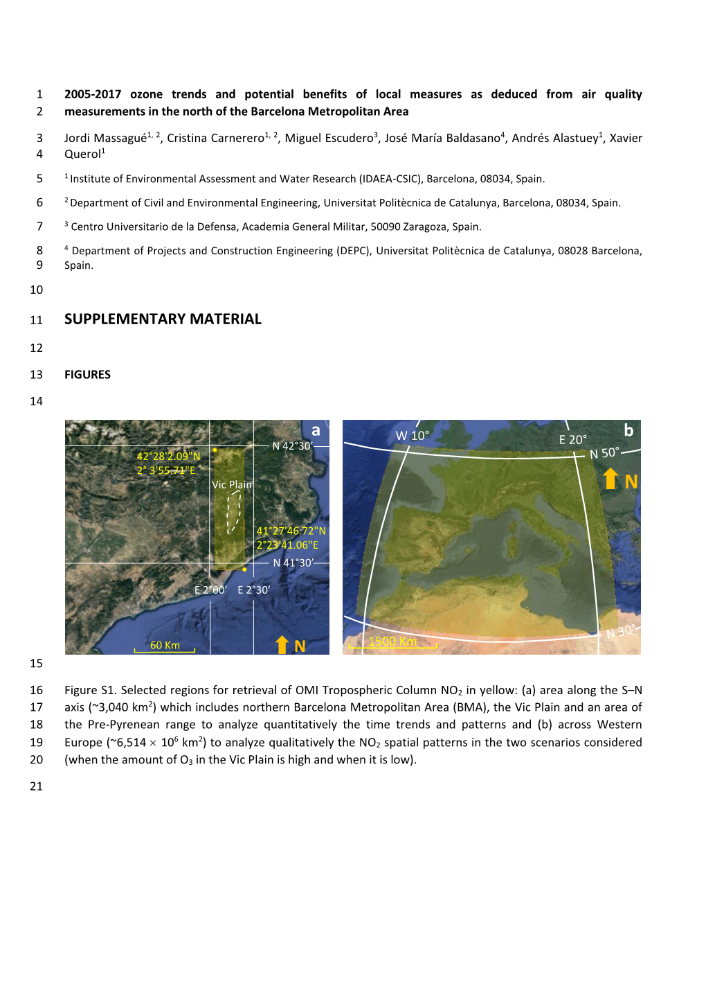 Ne Trends and Potential Benefits of Local Measures As Deduced from Air Quality 2 Measurements in the North of the Barcelona Metropolitan Area