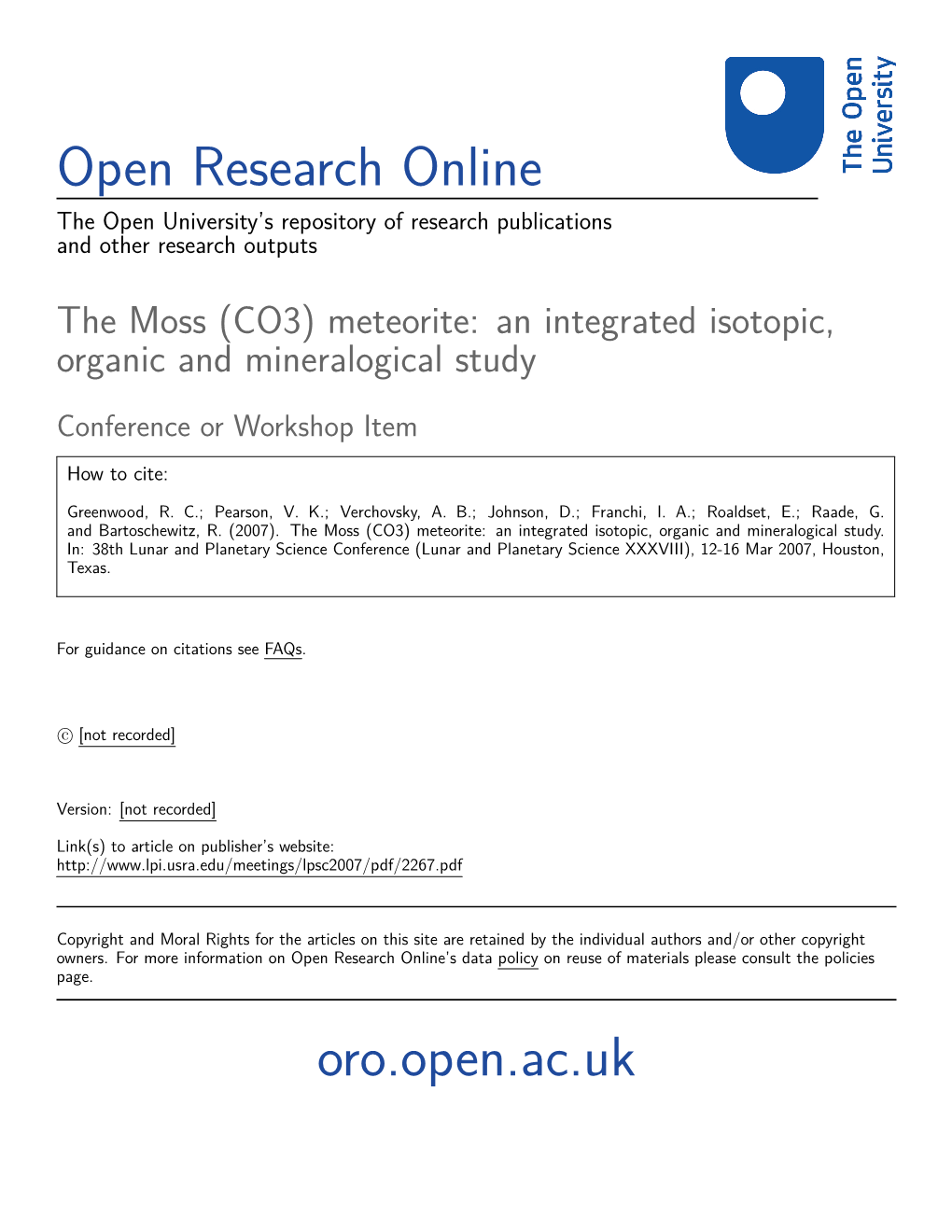 Open Research Online Oro.Open.Ac.Uk