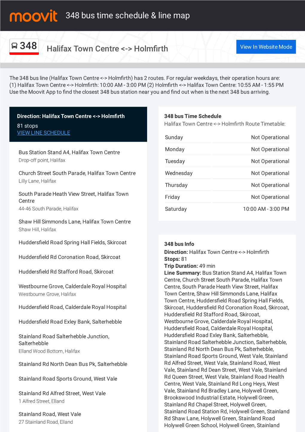 348 Bus Time Schedule & Line Route