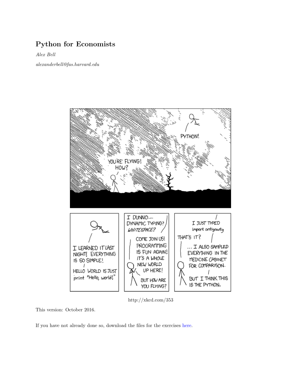 Python for Economists Alex Bell