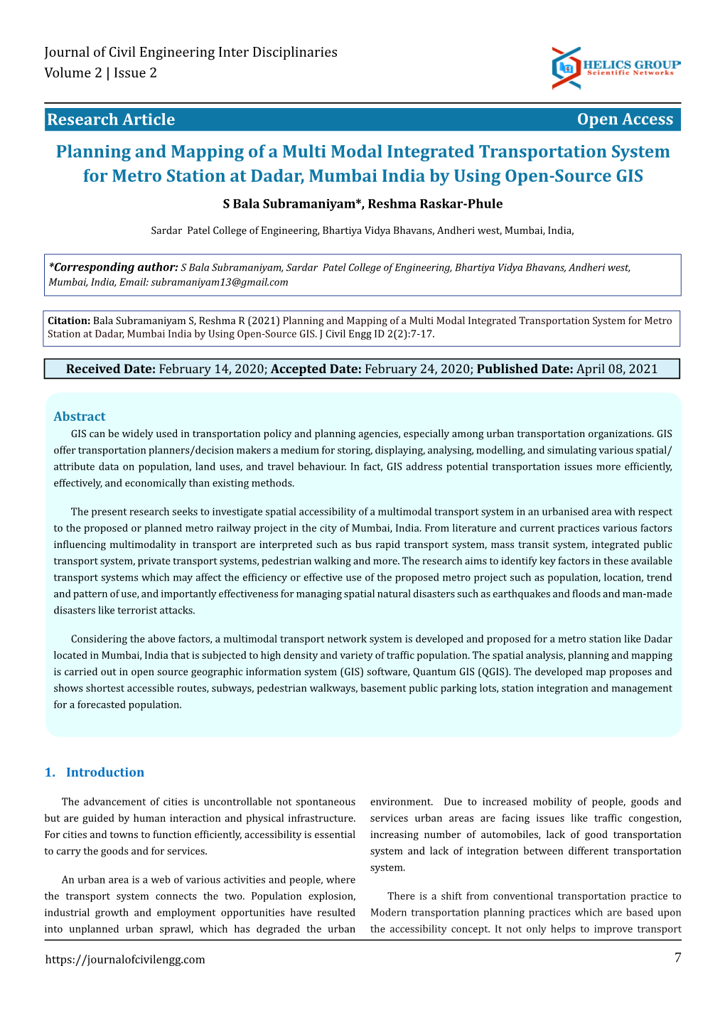 Planning and Mapping of a Multi Modal Integrated Transportation