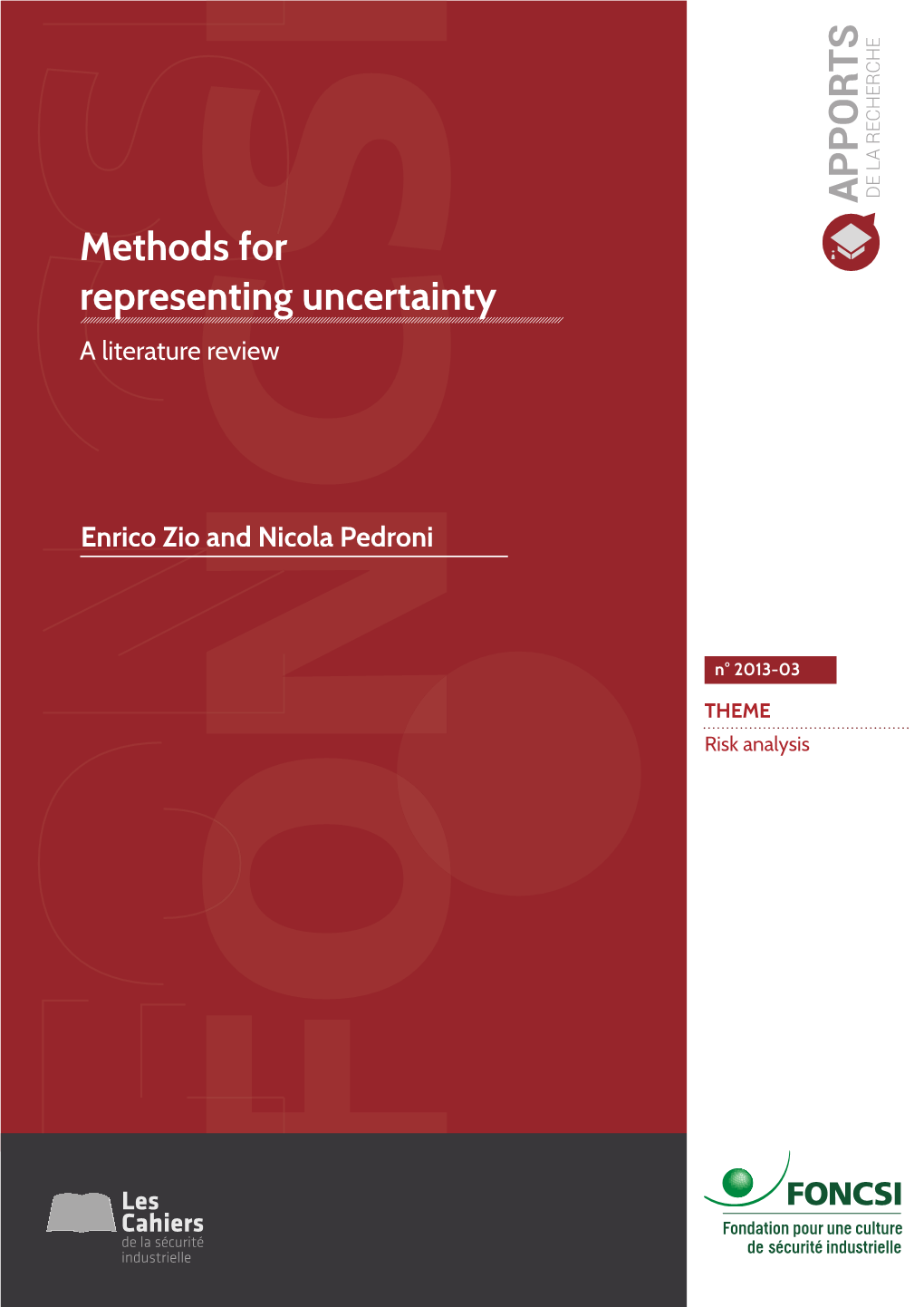 Literature Review of Methods for Representing Uncertainty