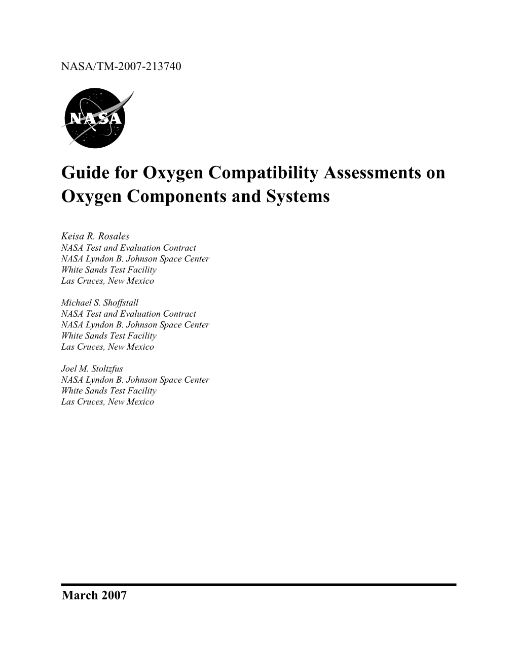 Guide for Oxygen Compatibility Assessments on Oxygen Components and Systems