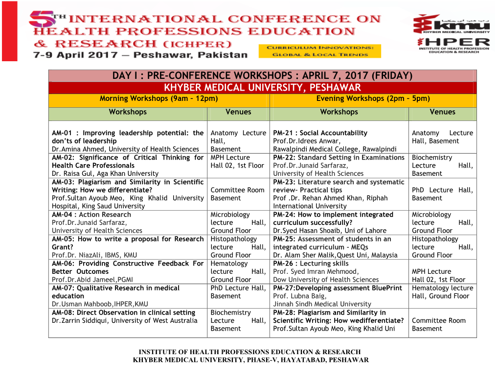 Conference Program Details