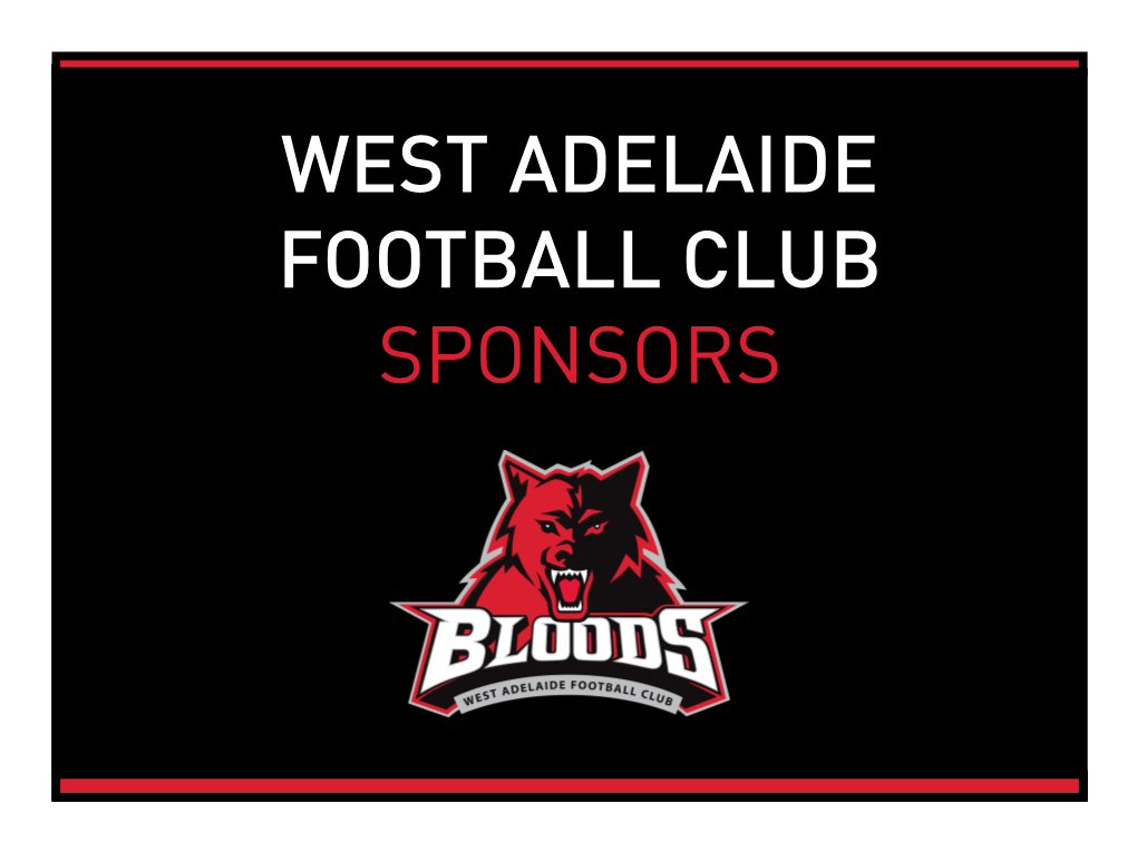 West Adelaide Football Club Sponsors