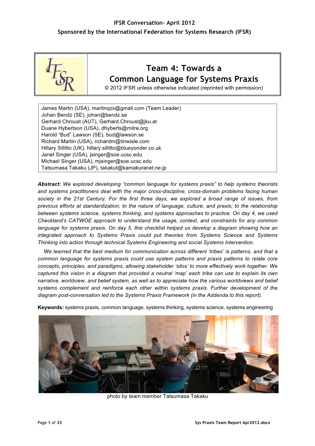 Toward a Common Language for Systems