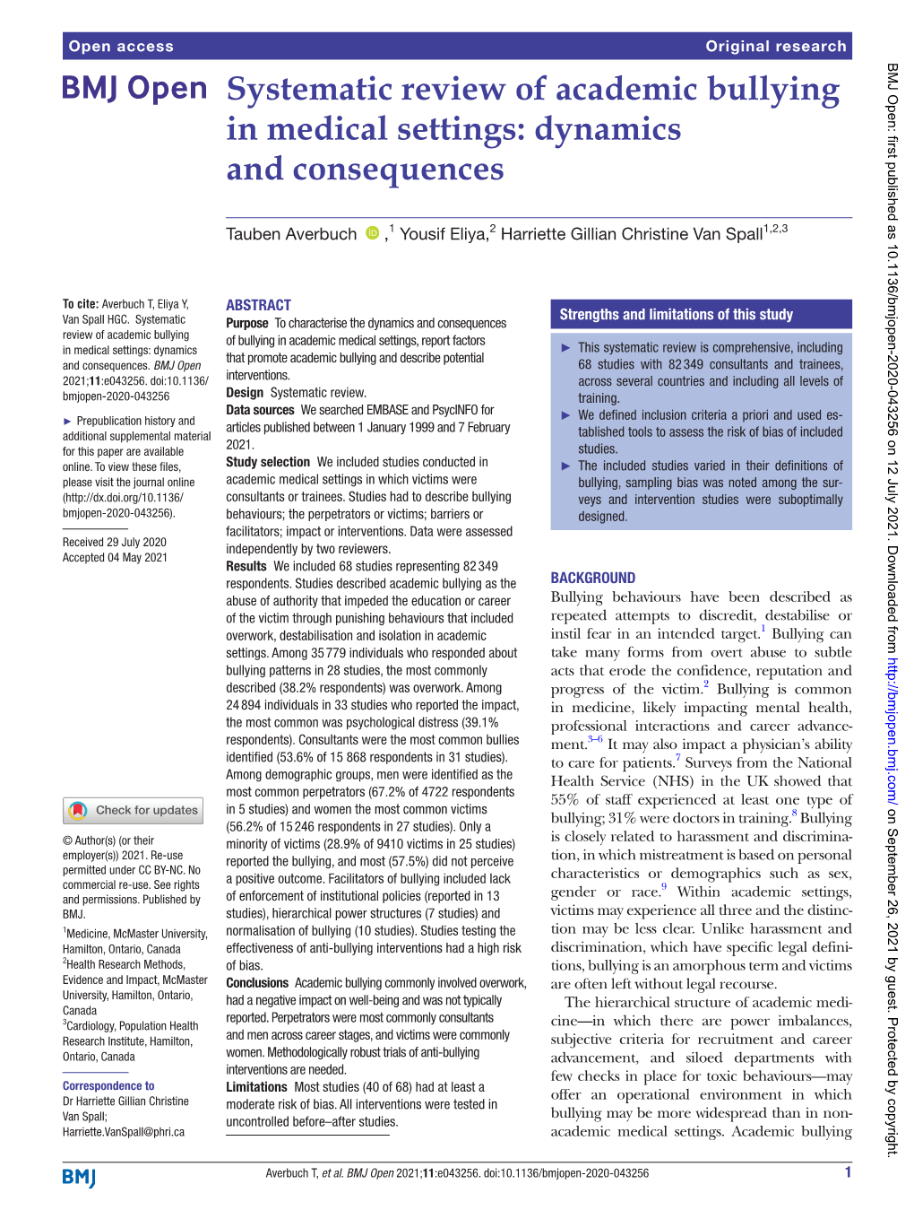 Systematic Review of Academic Bullying in Medical Settings: Dynamics and Consequences