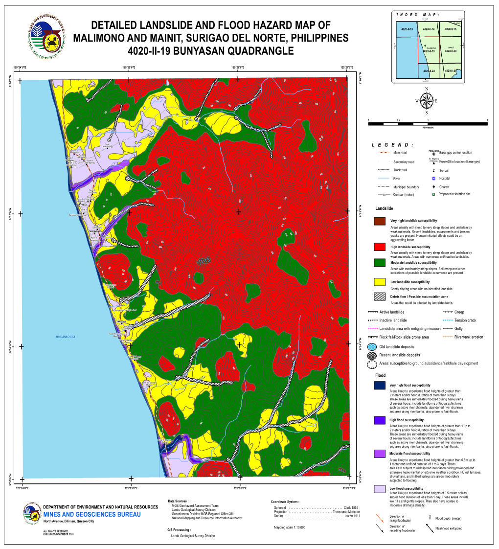 Detailed Landslide and Flood Hazard Map of Malimono And