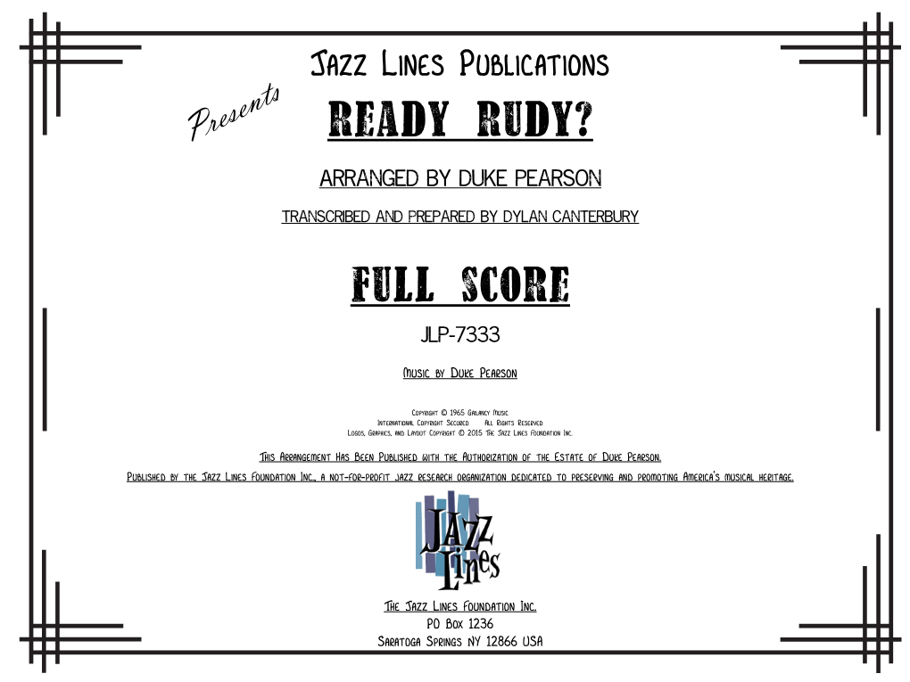 Ready Rudy? Full Score