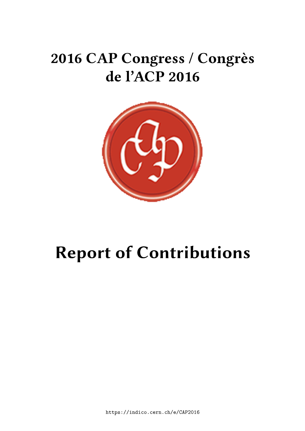 Report of Contributions