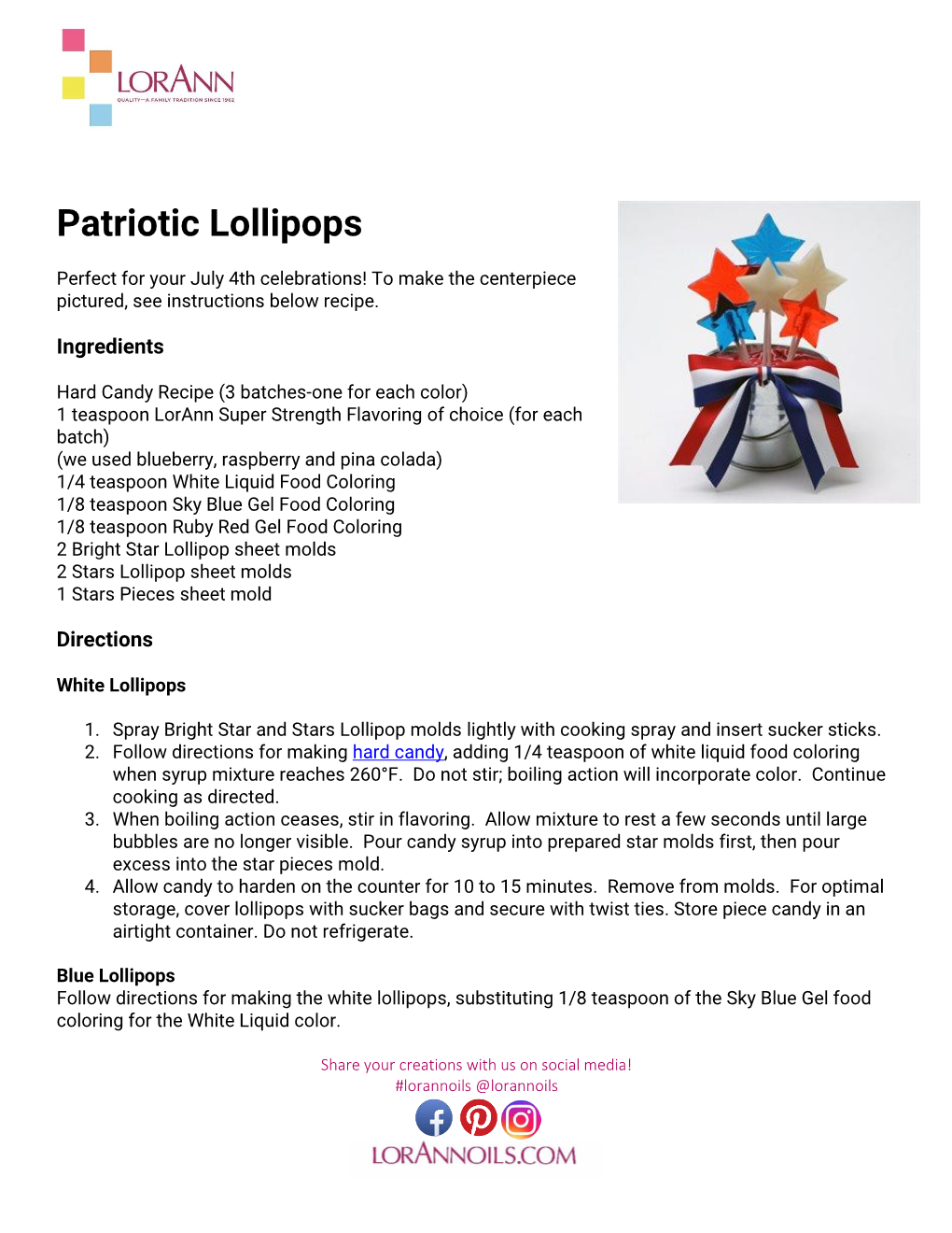 Patriotic Lollipops