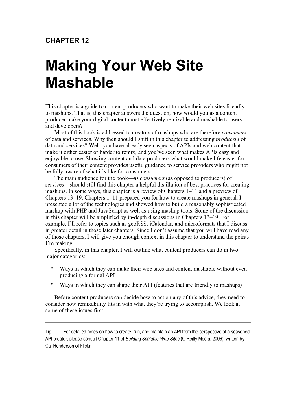 CHAPTER 12 Making Your Web Site Mashable
