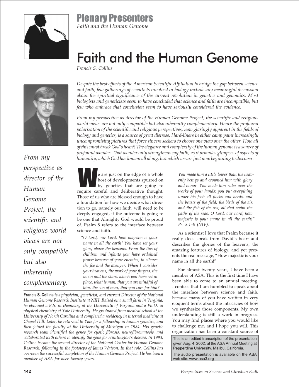 Faith and the Human Genome