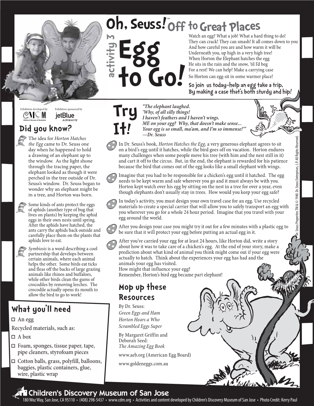 Download the Dr. Seuss Worksheet: Egg to Go