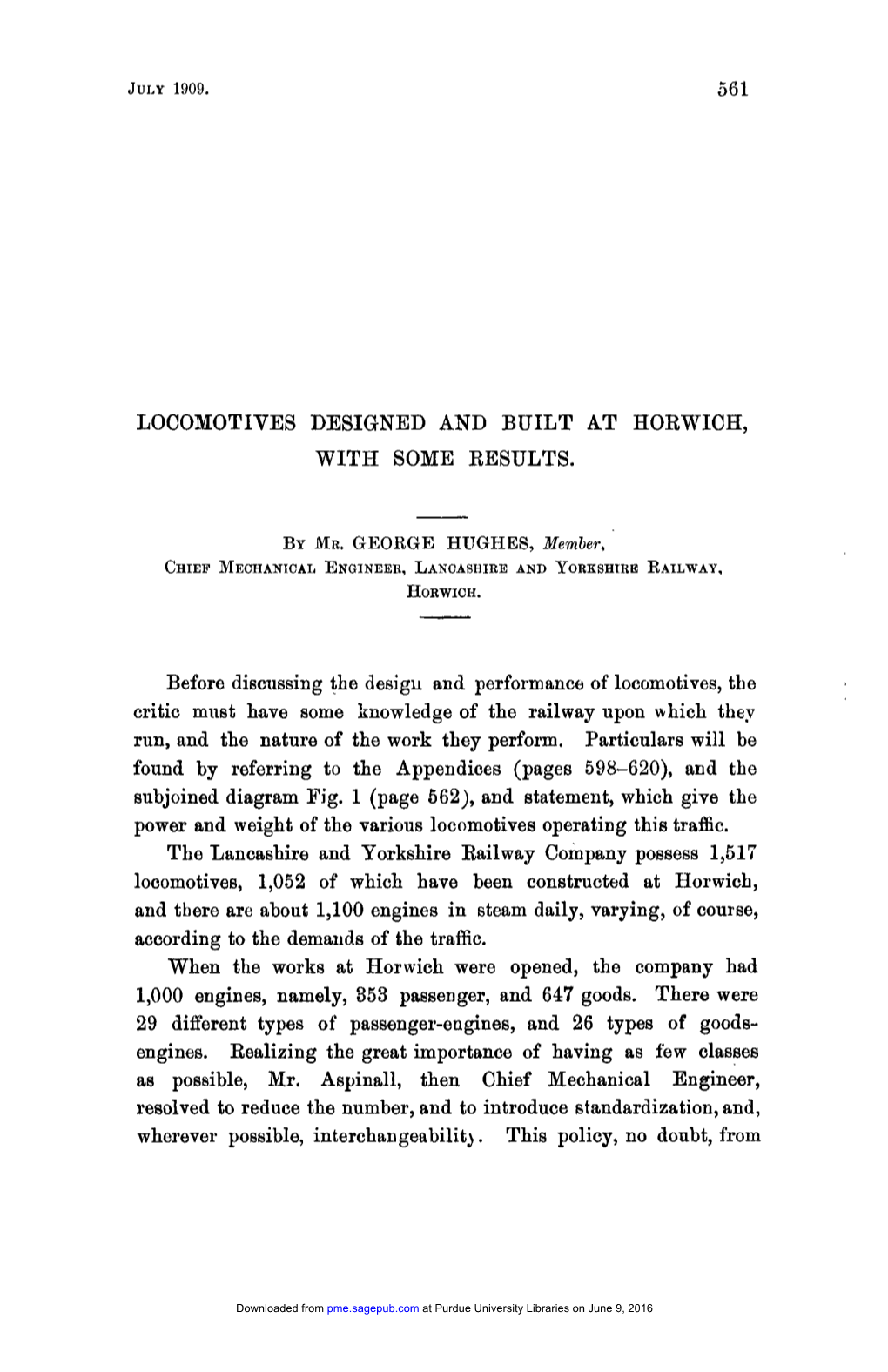 Locomotives Designed and Built at Horwich, with Some Results