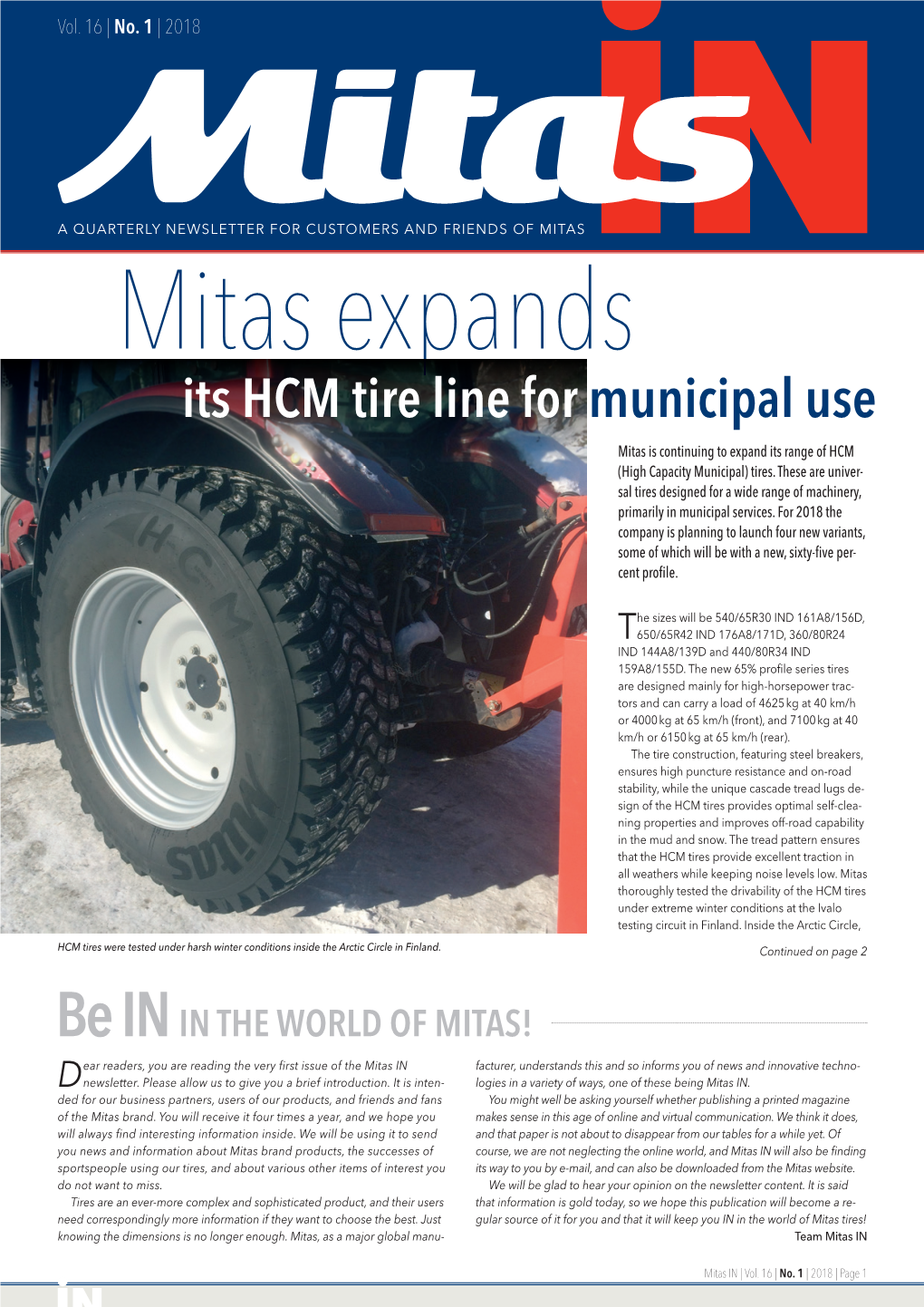 Its HCM Tire Line for Municipal Use Mitas Is Continuing to Expand Its Range of HCM (High Capacity Municipal) Tires