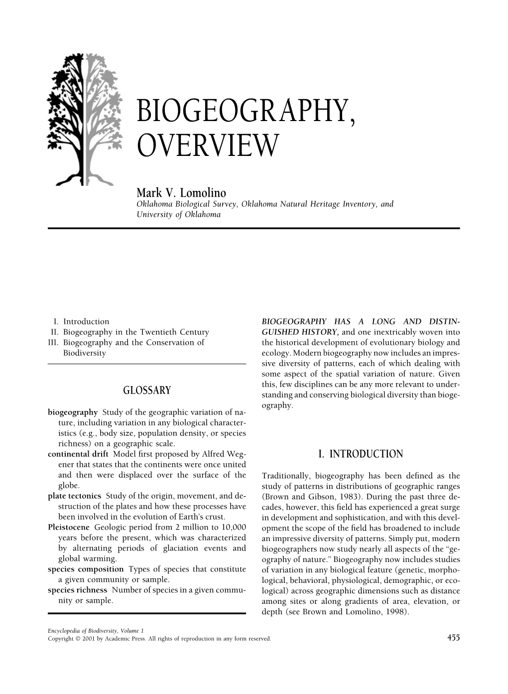 Biogeography, Overview