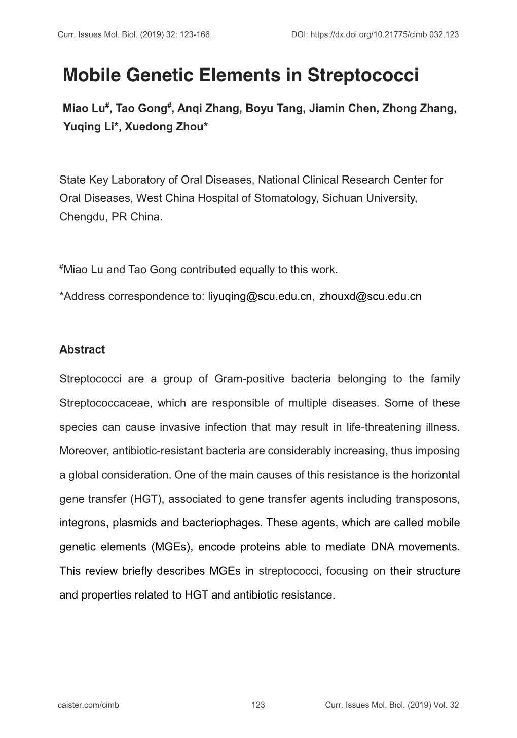 Mobile Genetic Elements in Streptococci