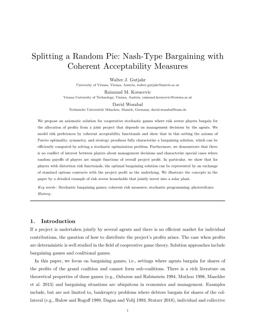 Nash-Type Bargaining with Coherent Acceptability Measures