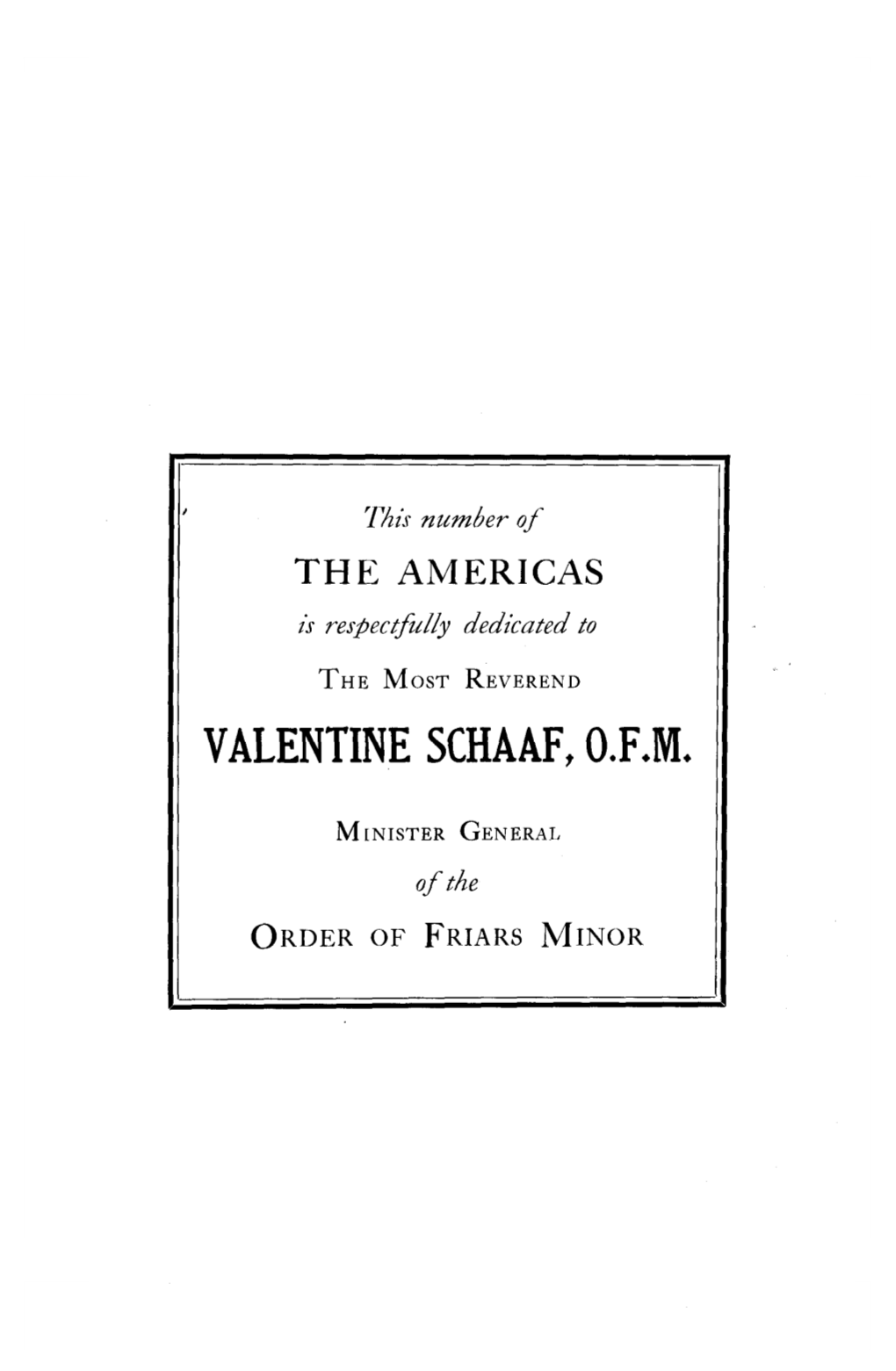 Valentine Schaaf, O.F.M