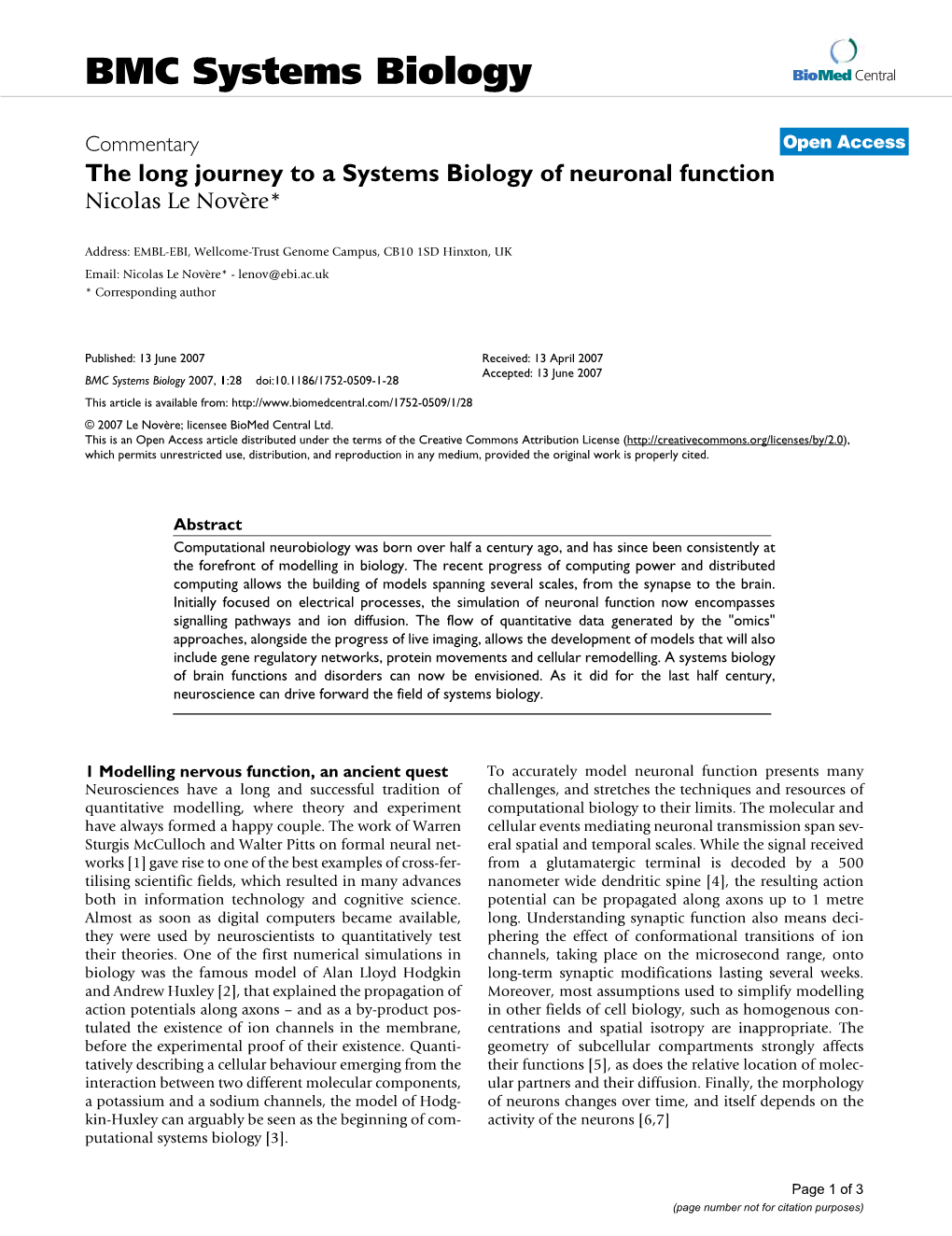 BMC Systems Biology Biomed Central