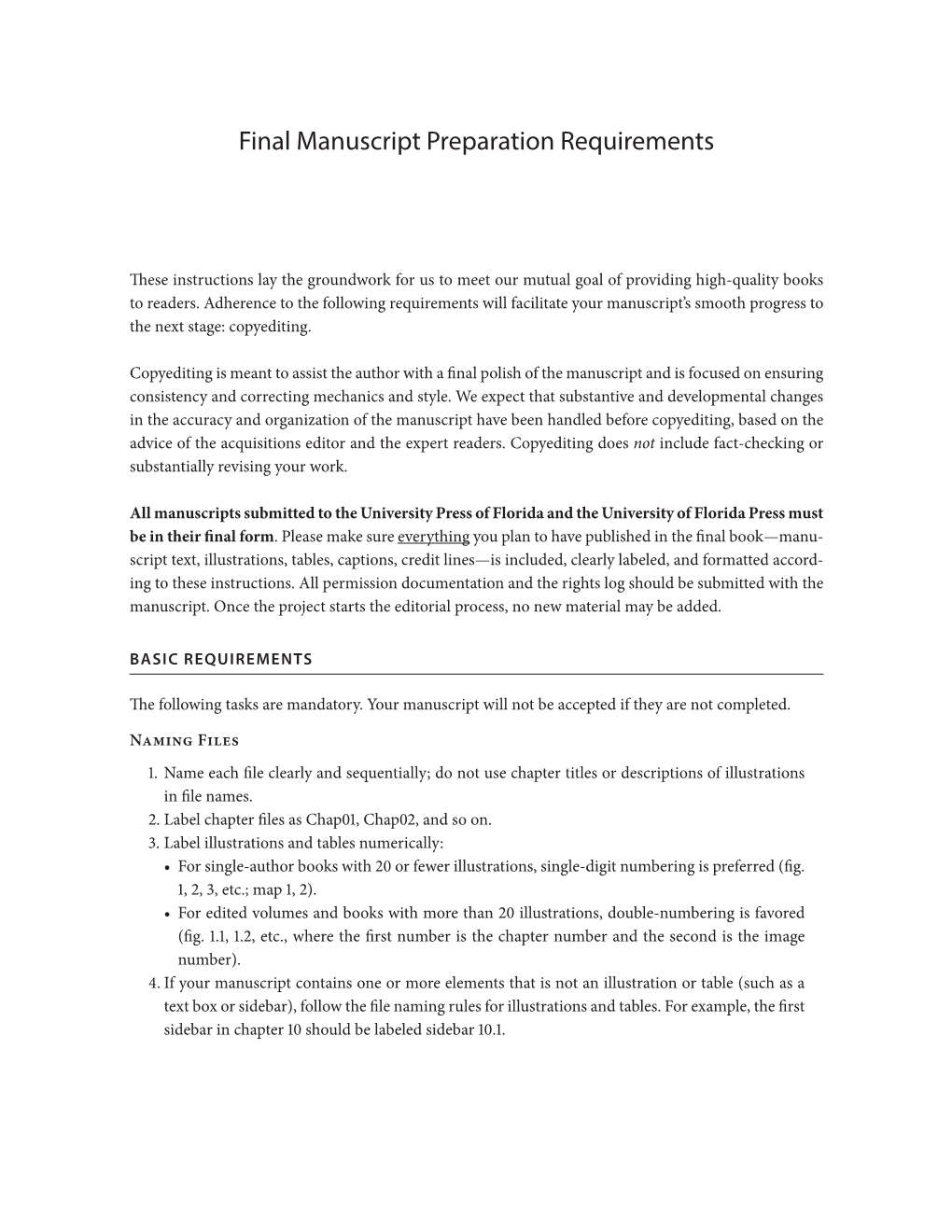 Final Manuscript Preparation Requirements