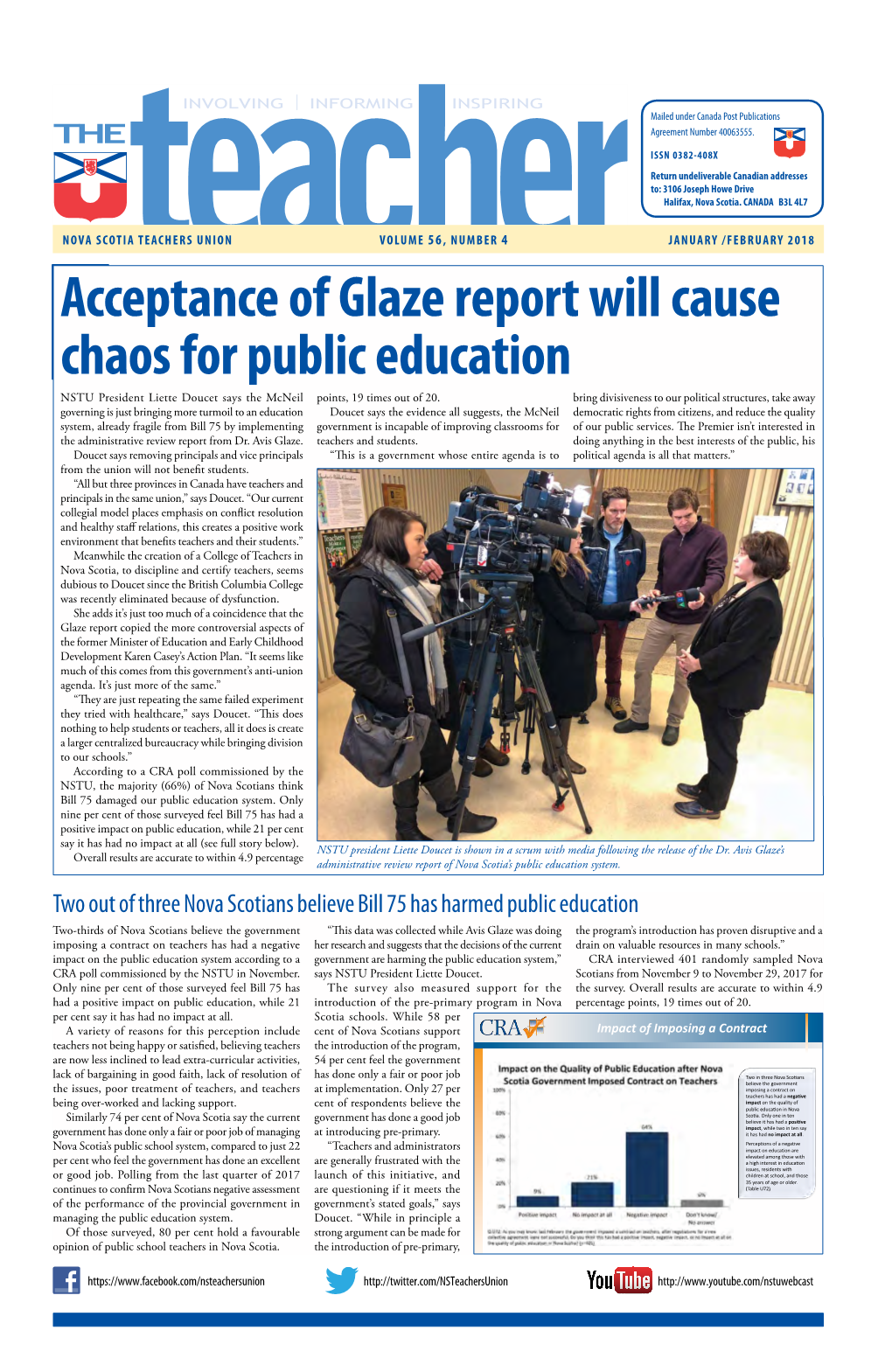 Acceptance of Glaze Report Will Cause Chaos for Public Education NSTU President Liette Doucet Says the Mcneil Points, 19 Times out of 20