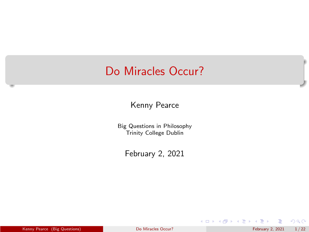 Do Miracles Occur?