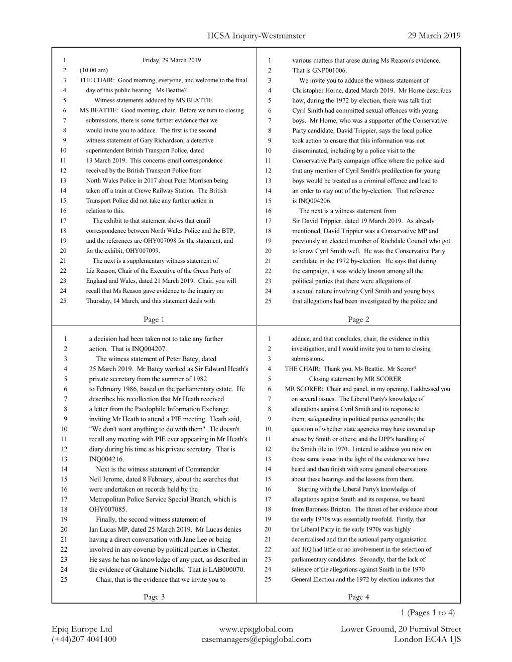 IICSA Inquiry-Westminster 29 March 2019