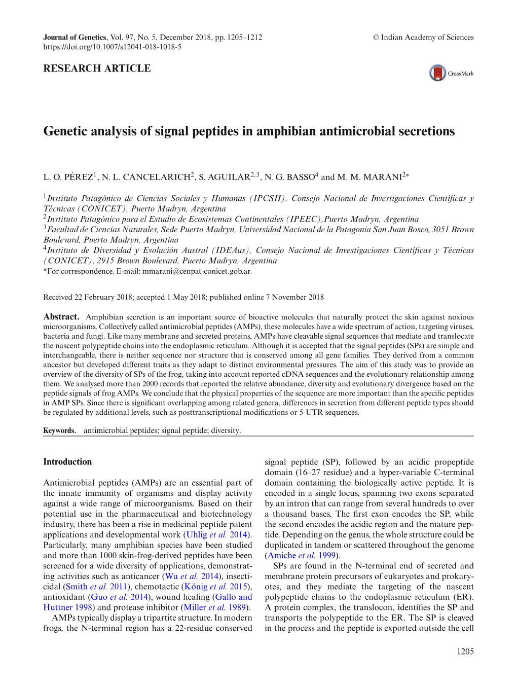 Genetic Analysis of Signal Peptides in Amphibian Antimicrobial Secretions