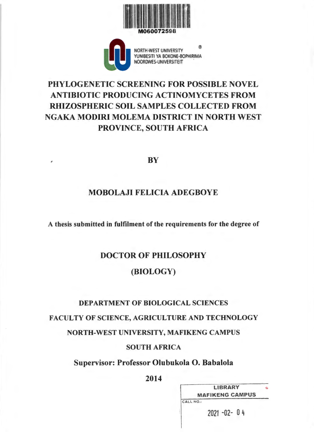 Phylogenetic Screening for Possible Novel