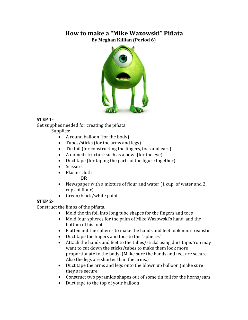 How to Make a Mike Wazowski Piñata