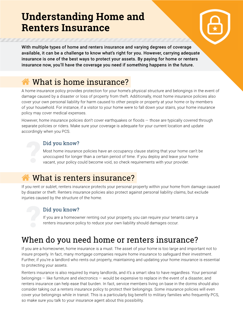 Understanding Home and Renters Insurance