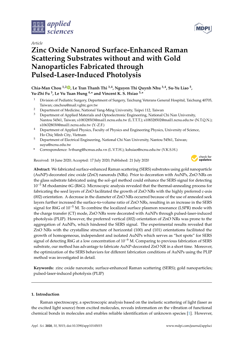 Zinc Oxide Nanorod Surface-Enhanced Raman Scattering Substrates Without and with Gold Nanoparticles Fabricated Through Pulsed-Laser-Induced Photolysis