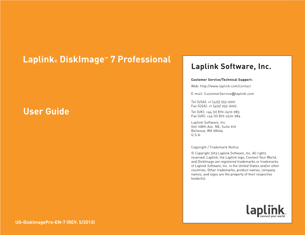 User Guide Laplink® Diskimage™ 7 Professional