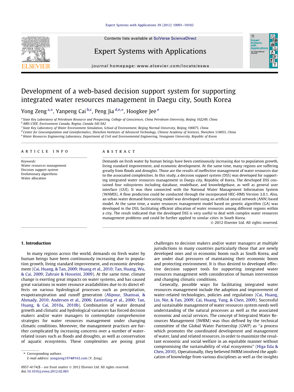 Development of a Web-Based Decision Support System for Supporting