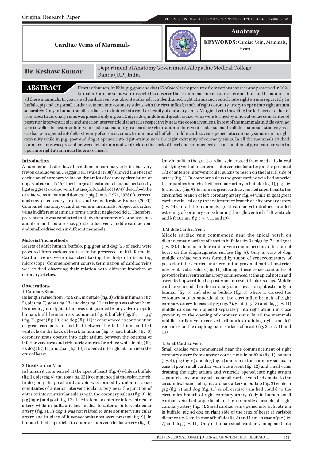 Dr. Keshaw Kumar ABSTRACT Anatomy