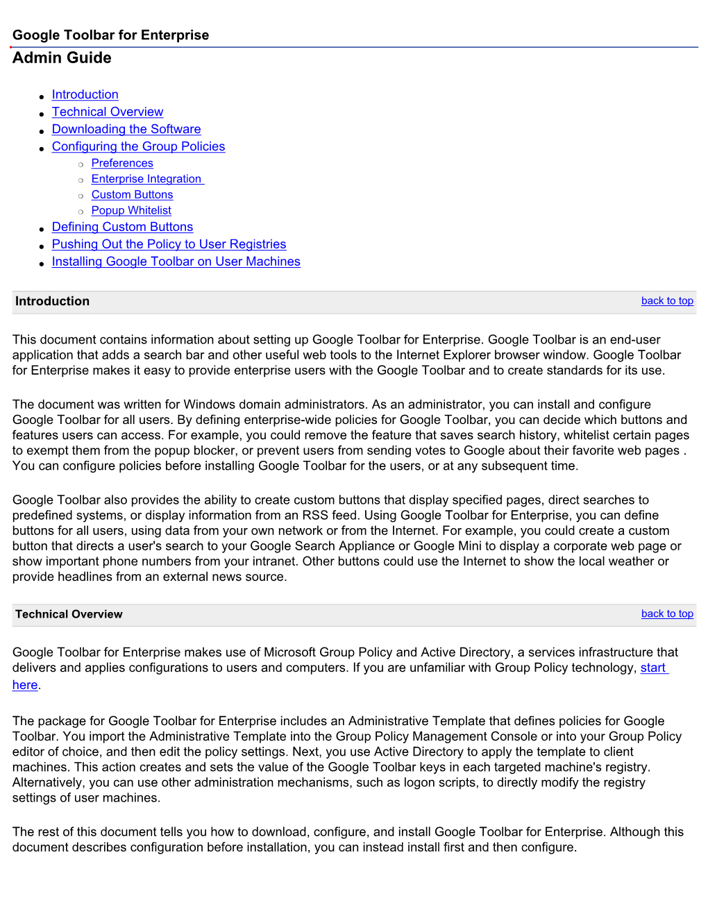 Google Toolbar for Enterprise Admin Guide