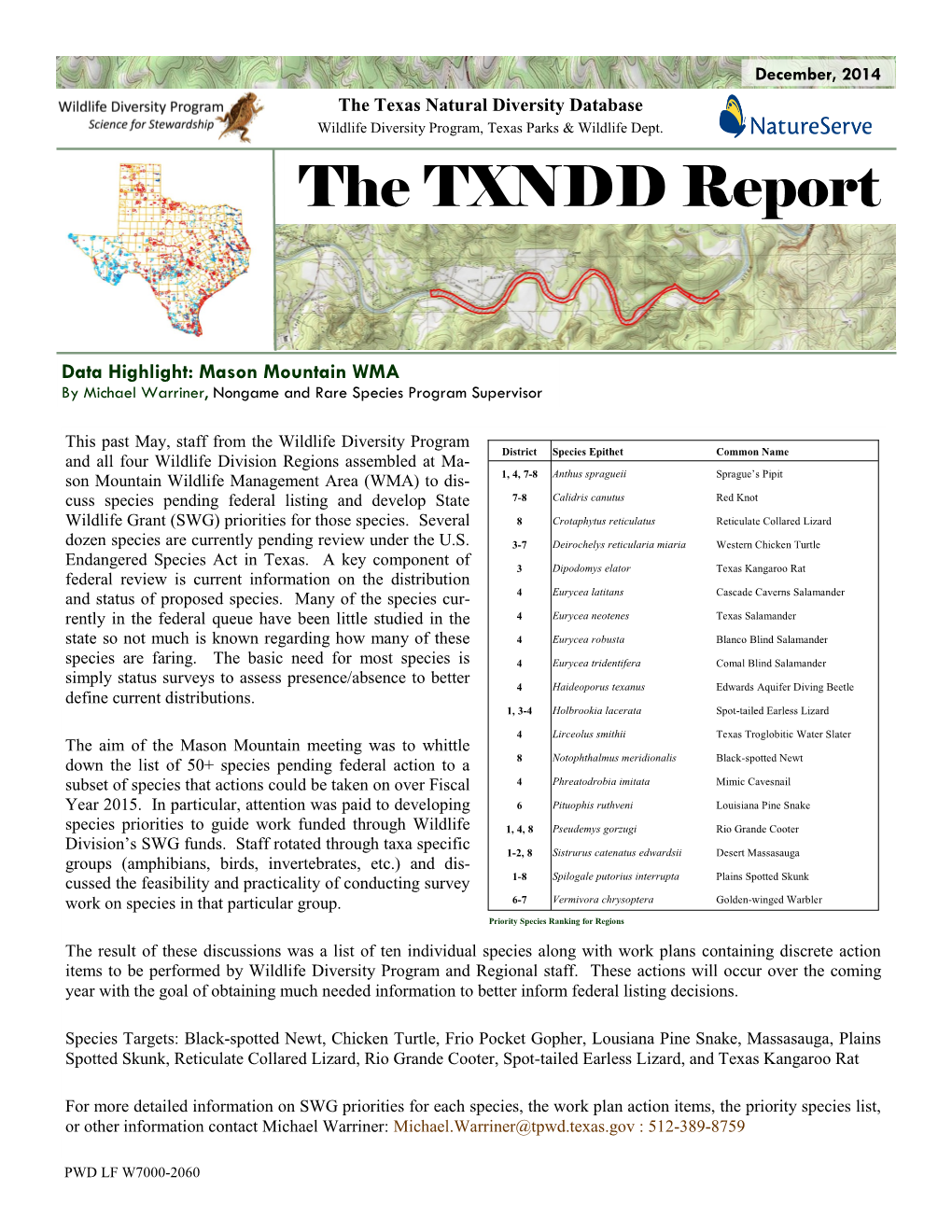 The TXNDD Report