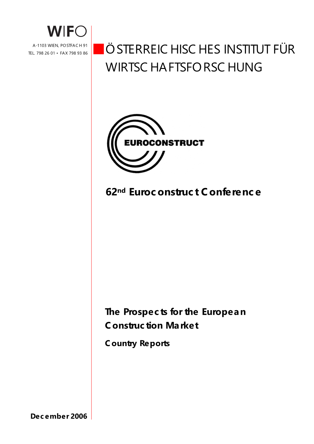 62Nd Euroconstruct Conference