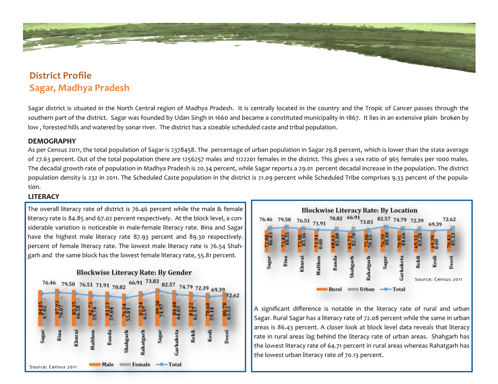 District Profile Sagar, Madhya Pradesh