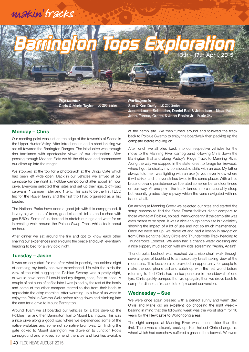 Barrington Tops Exploration 13Th – 17Th April, 2015