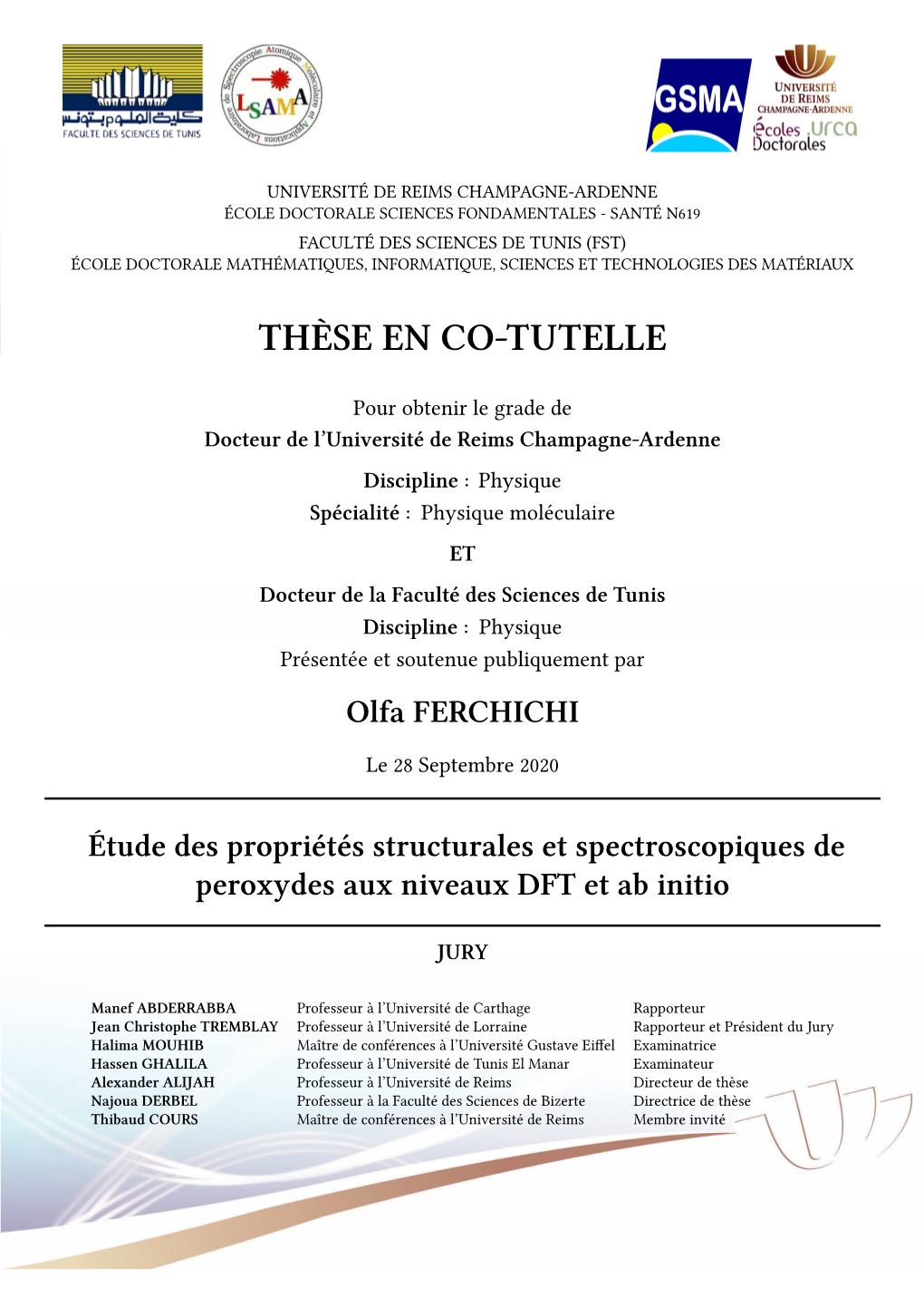 Thèse En Co-Tutelle