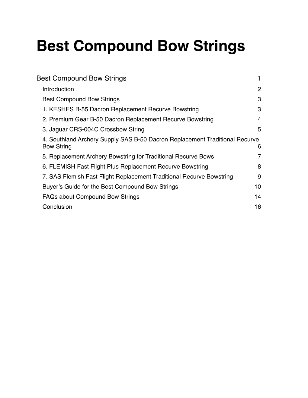 Best Compound Bow Strings