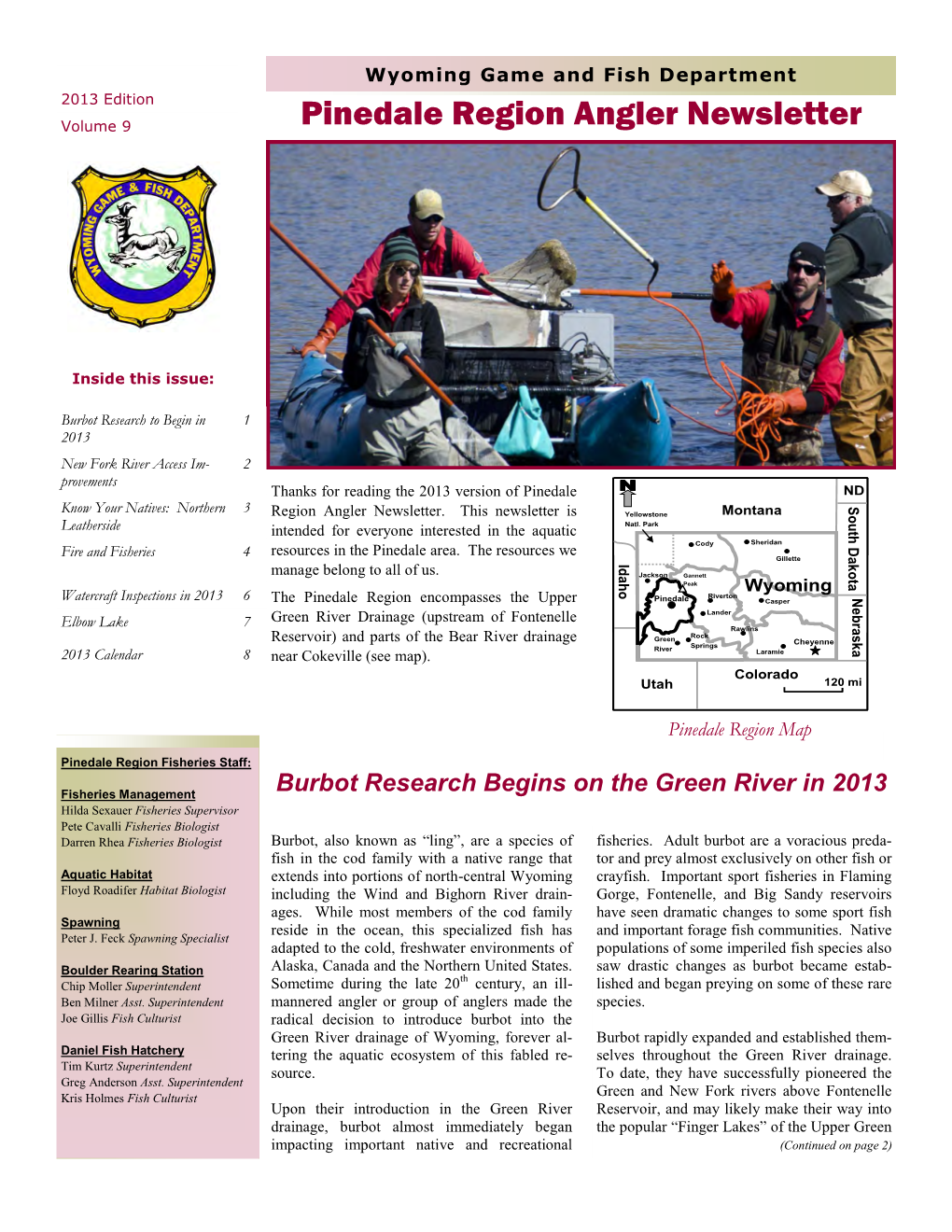 Pinedale Region Angler Newsletter