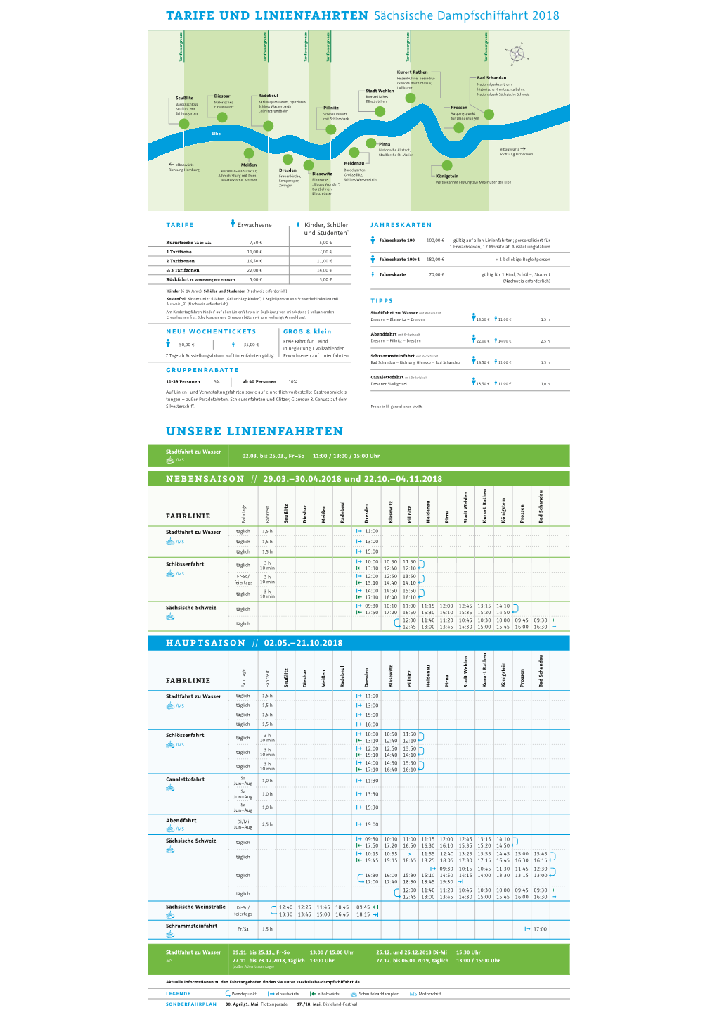TARIFE UND LINIENFAHRTEN Sächsische Dampfschiffahrt WXYZ