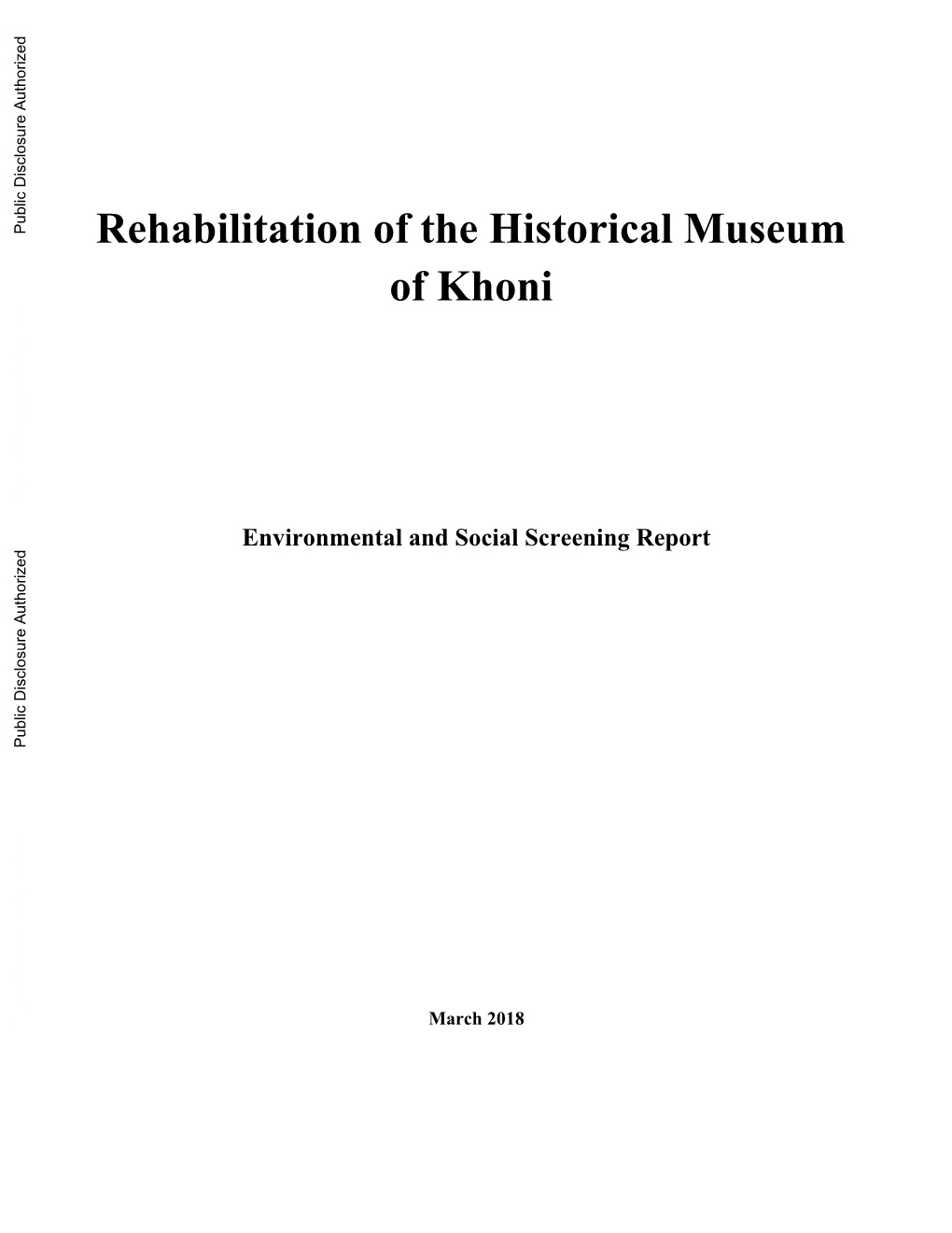 Rehabilitation of the Historical Museum of Khoni Environmental