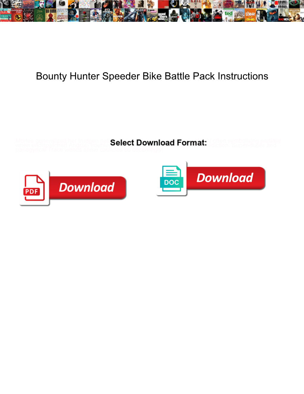 Bounty Hunter Speeder Bike Battle Pack Instructions