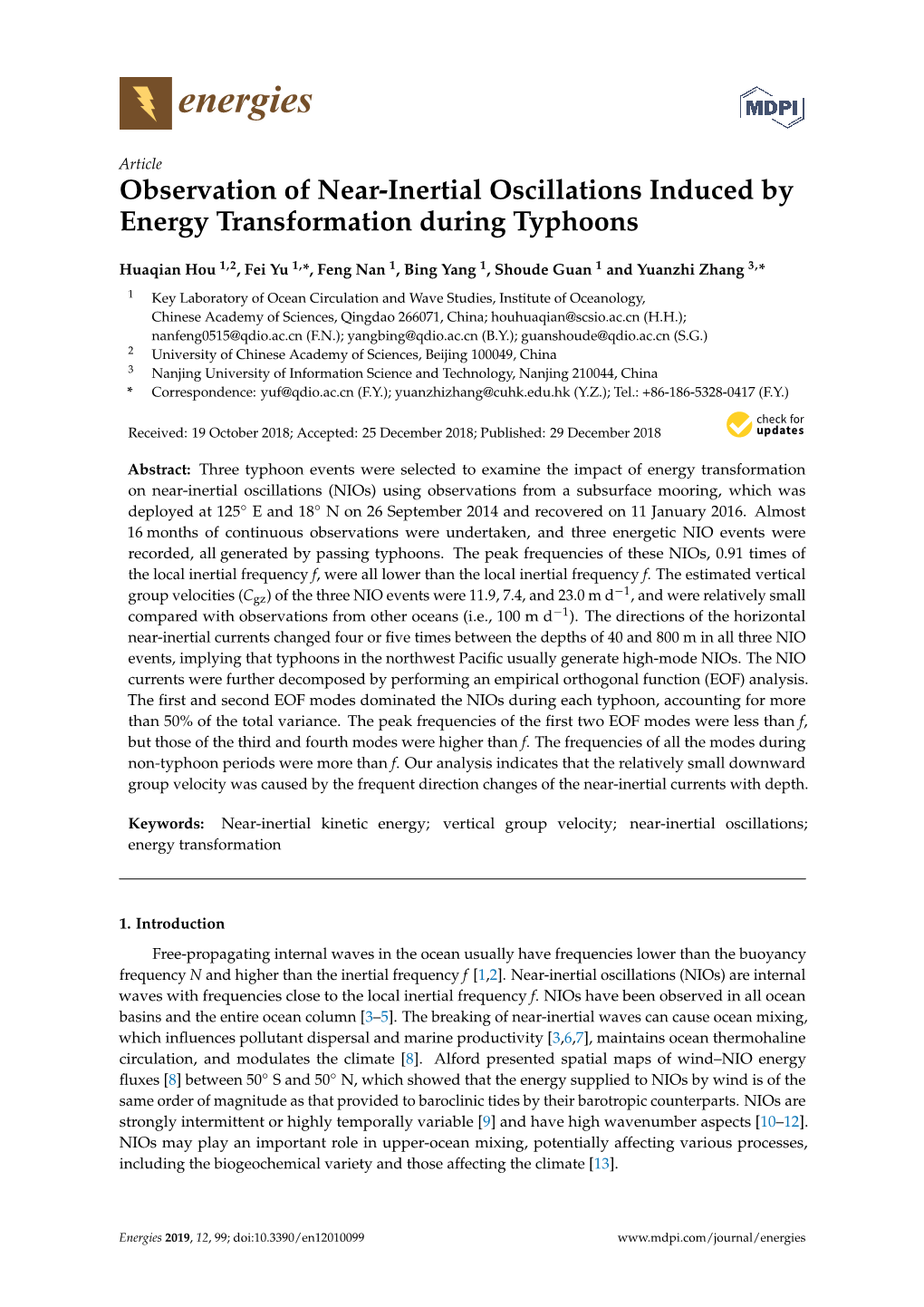 Observation of Near-Inertial Oscillations Induced by Energy Transformation During Typhoons