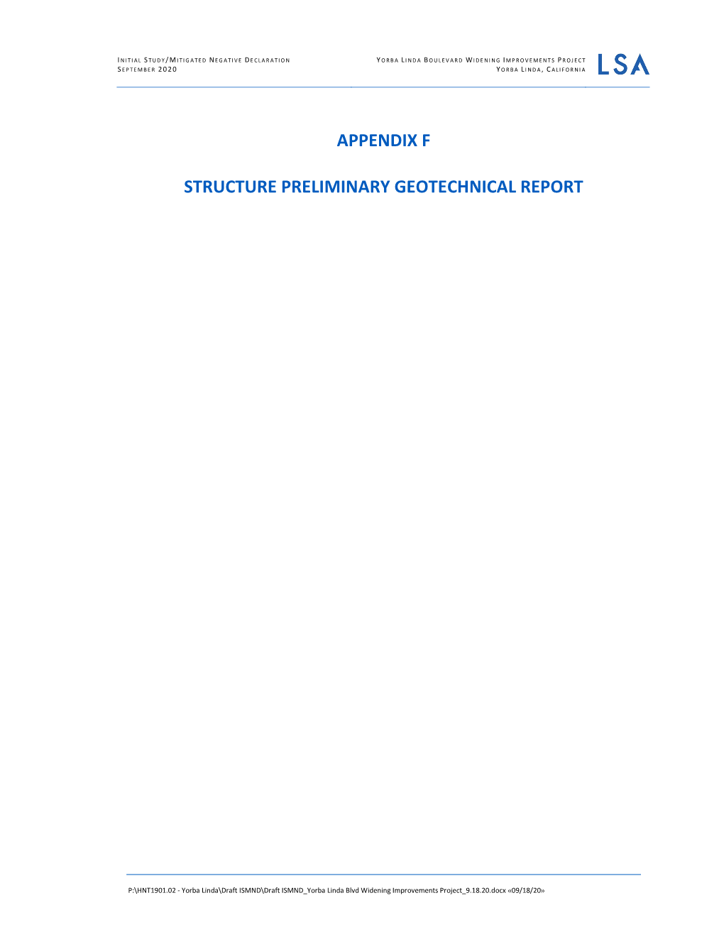 Structure Preliminary Geotechnical Report